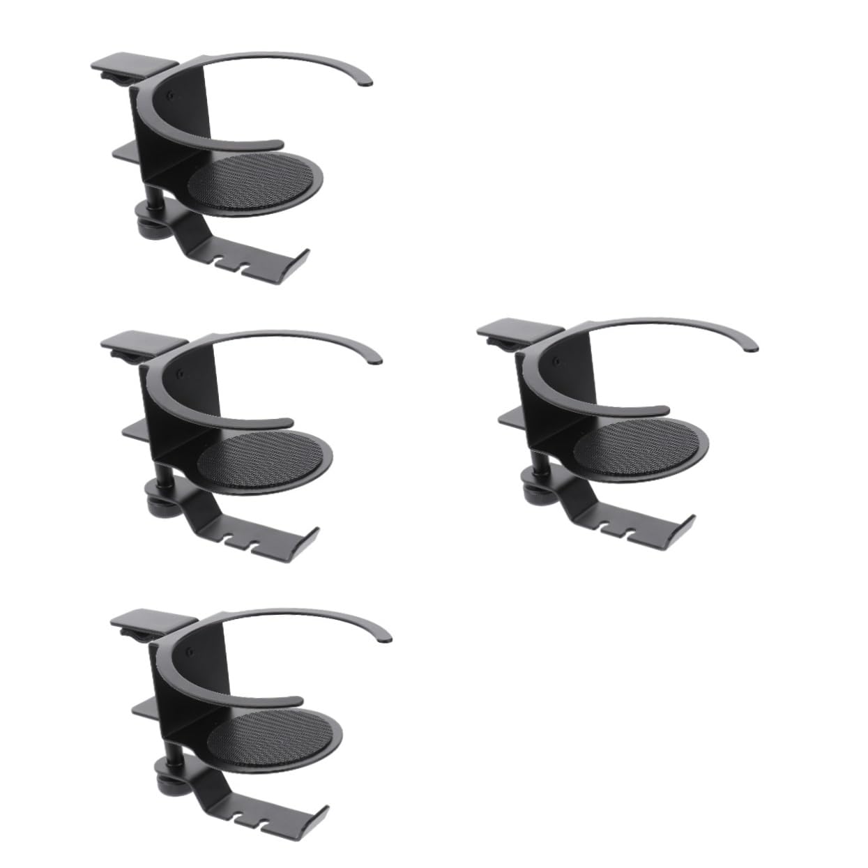 4-Pack Homoyoyo Headphone Stand with Cup Holder - Durable Metal Headset Bracket for Computer Desk, Gaming Setup & Office Organization - Perfect for Gamers, Streamers & Workspace Accessories