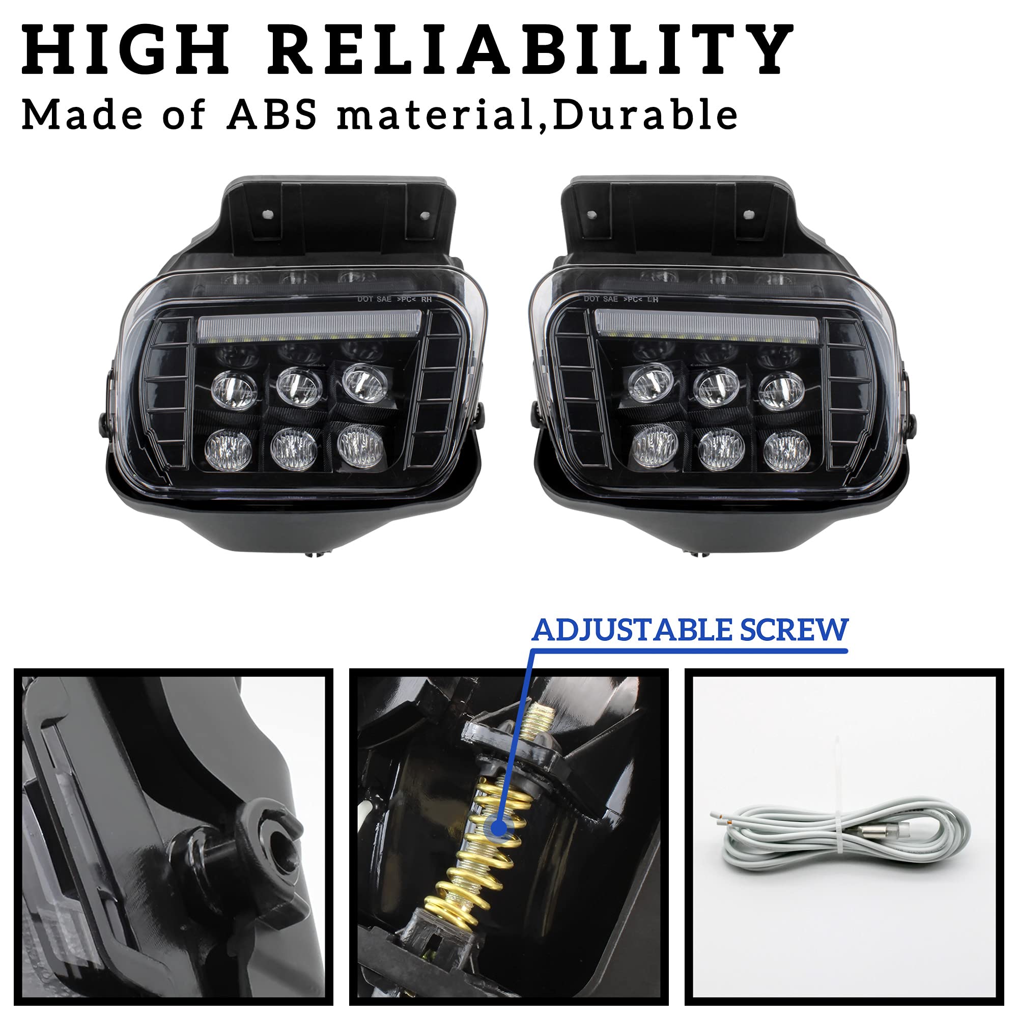 KEWISAUTO LED Bumper Fog Lights with DRL for 2002-2006 Chevy Silverado 1500/2500HD/3500HD & Avalanche - Bright Daytime Running Lights & Fog Light Assembly - Perfect for Night Driving and Off-Road Adventures