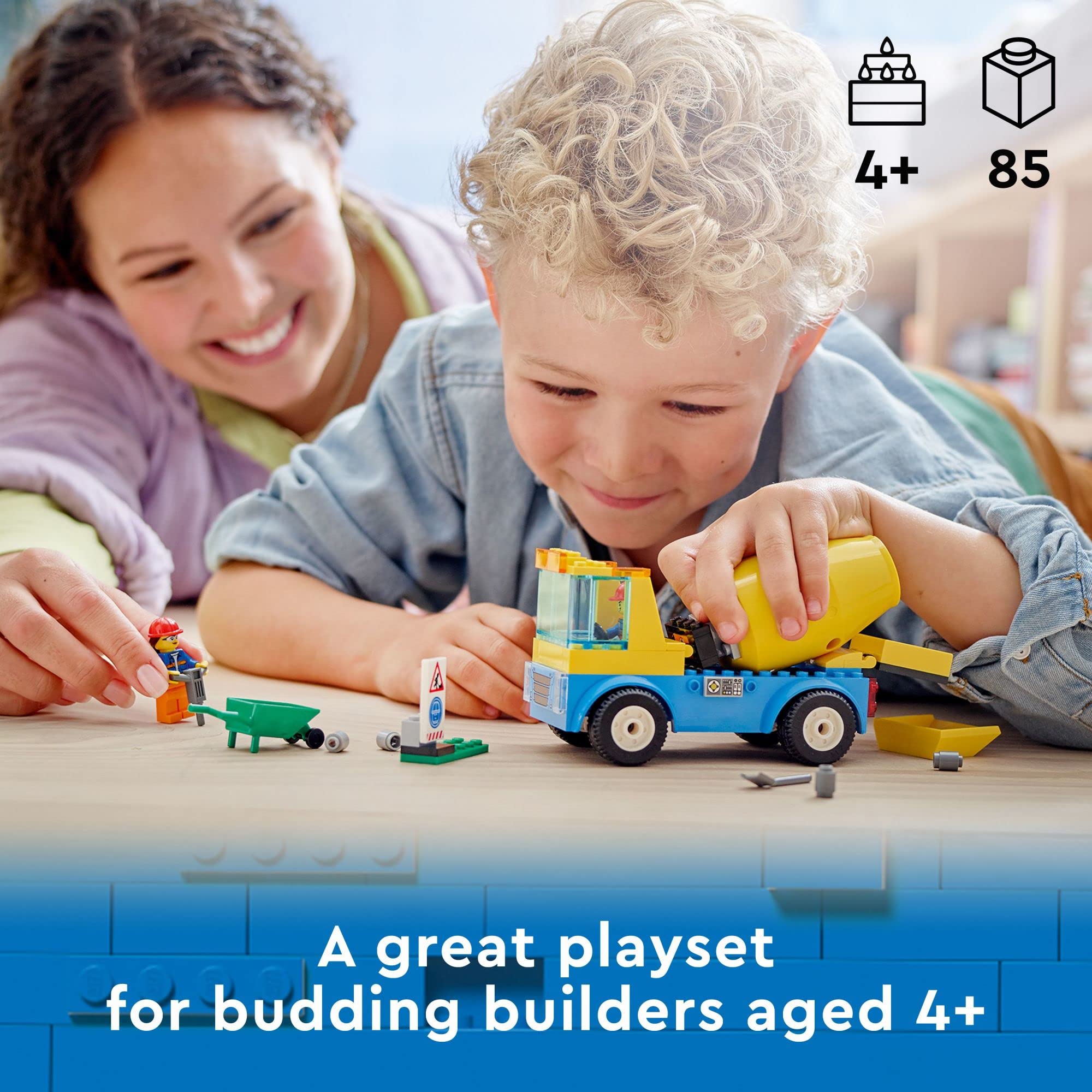 LEGO City Great Vehicles Cement Mixer Truck 60325 Building Toy Set - 85 Pieces STEM Learning Construction Toy for Kids Ages 4+ | Perfect for Preschoolers, Boys & Girls | Creative Play, Birthday Gifts & Educational Activities