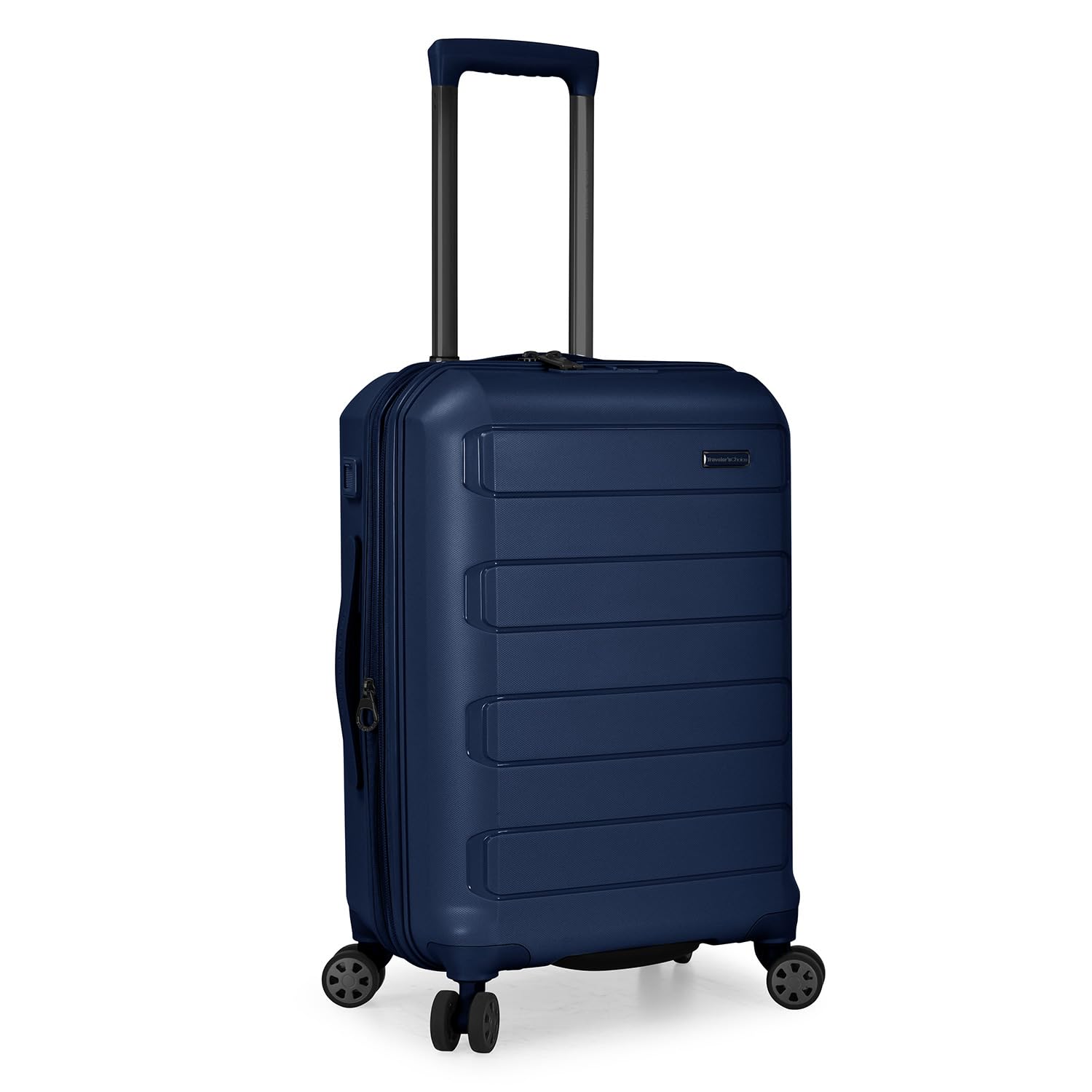 Traveler's Choice Pagosa Durable Expandable Hardshell Spinner Luggage - Navy Blue Carry On Suitcase for Air Travel & Business Trips
