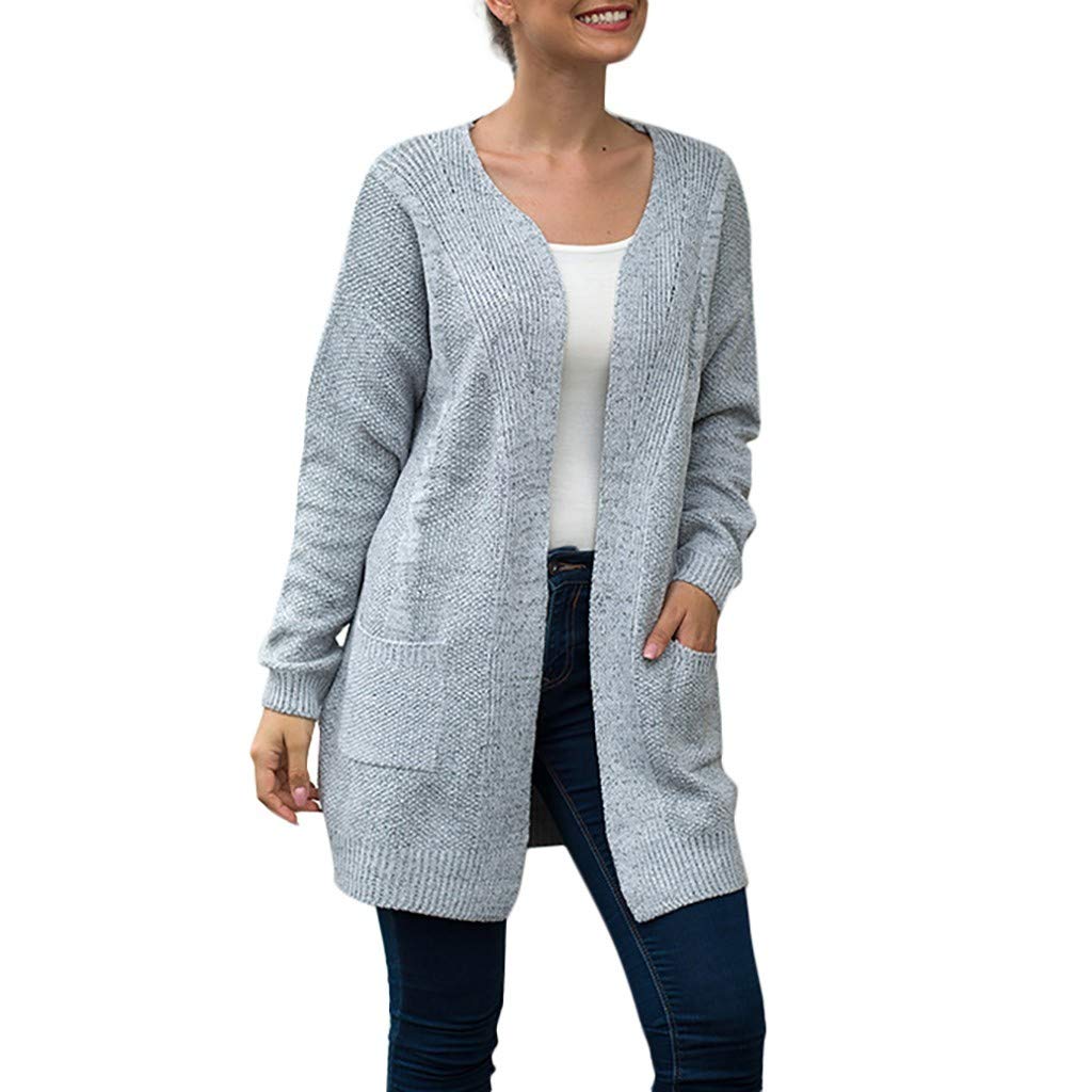 Women's Long Open Front Cardigan Sweater with Pockets - Soft Knit Long Sleeve Wrap Duster Coat for Fall & Winter - Perfect for Office, Layering or Casual Outfits