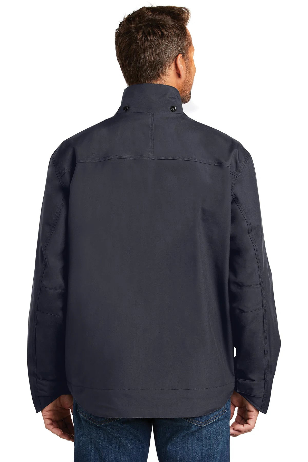 Carhartt Shoreline Brandet Jacket for Men - Water-Resistant Work Jacket with Hood, Navy Blue - Perfect for Outdoor Work, Hiking & Casual Wear
