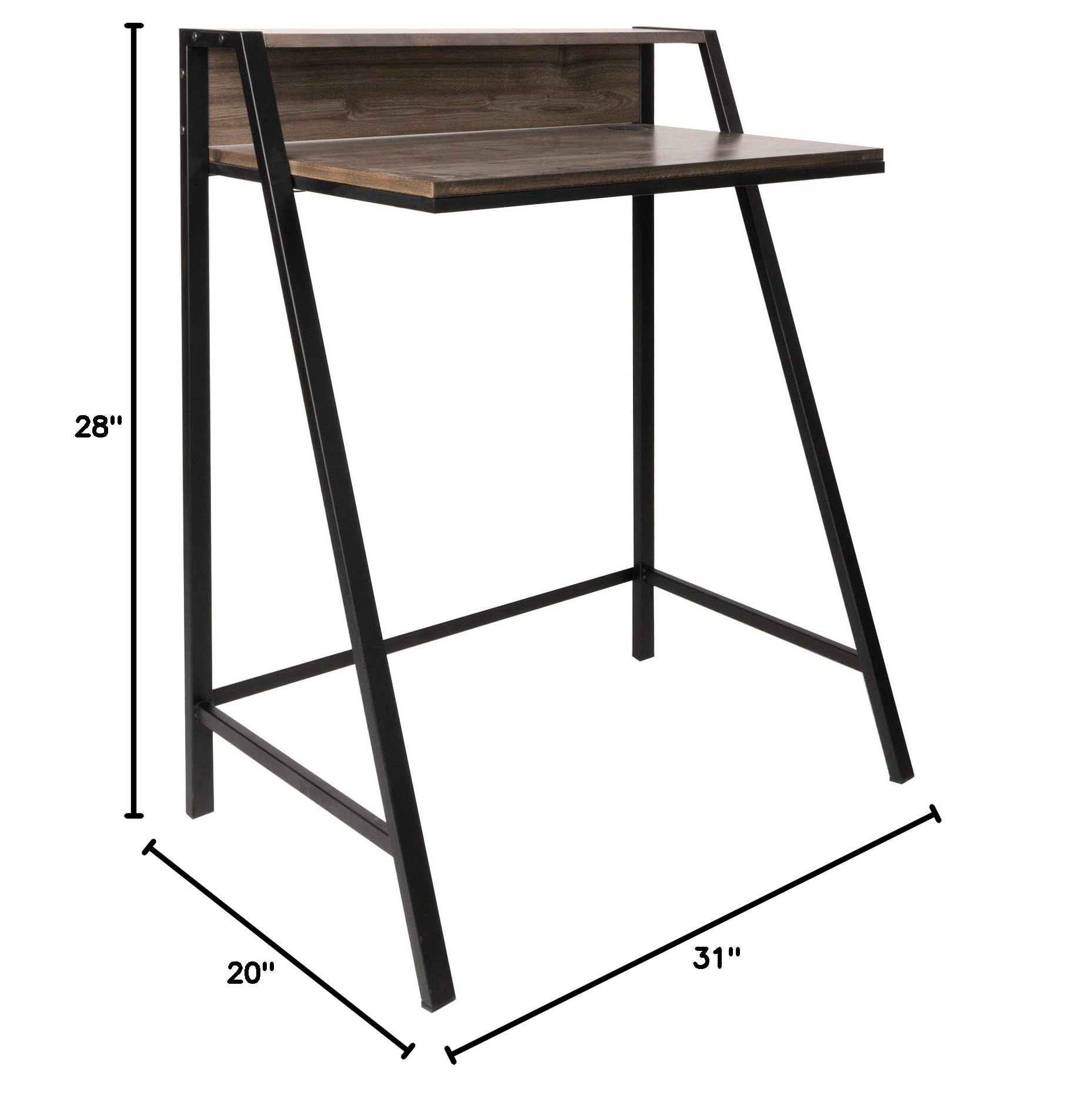 Portable Compact Home Office Desk with Mini Hutch - Lightweight Wooden Writing Table for Small Spaces, Dorm Rooms & Workspaces | American Art Decor