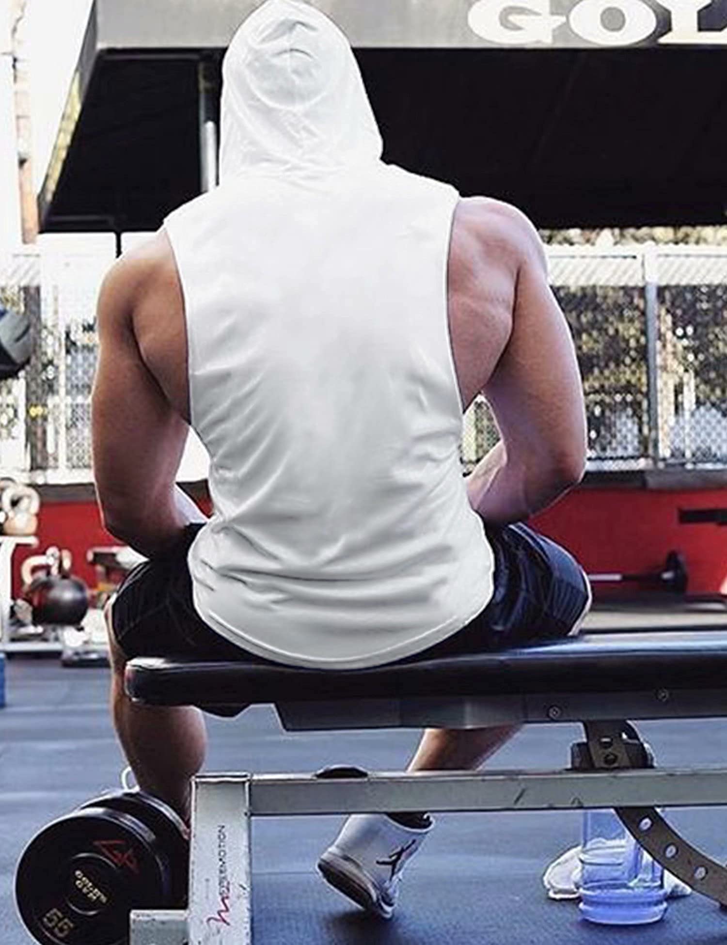 Babioboa Men's Workout Hooded Tank Top - Sleeveless Gym Hoodie for Bodybuilding & Training - Breathable Muscle Shirt for Running, Weightlifting & Fitness - Perfect for Gym, Outdoor Sports & Casual Wear