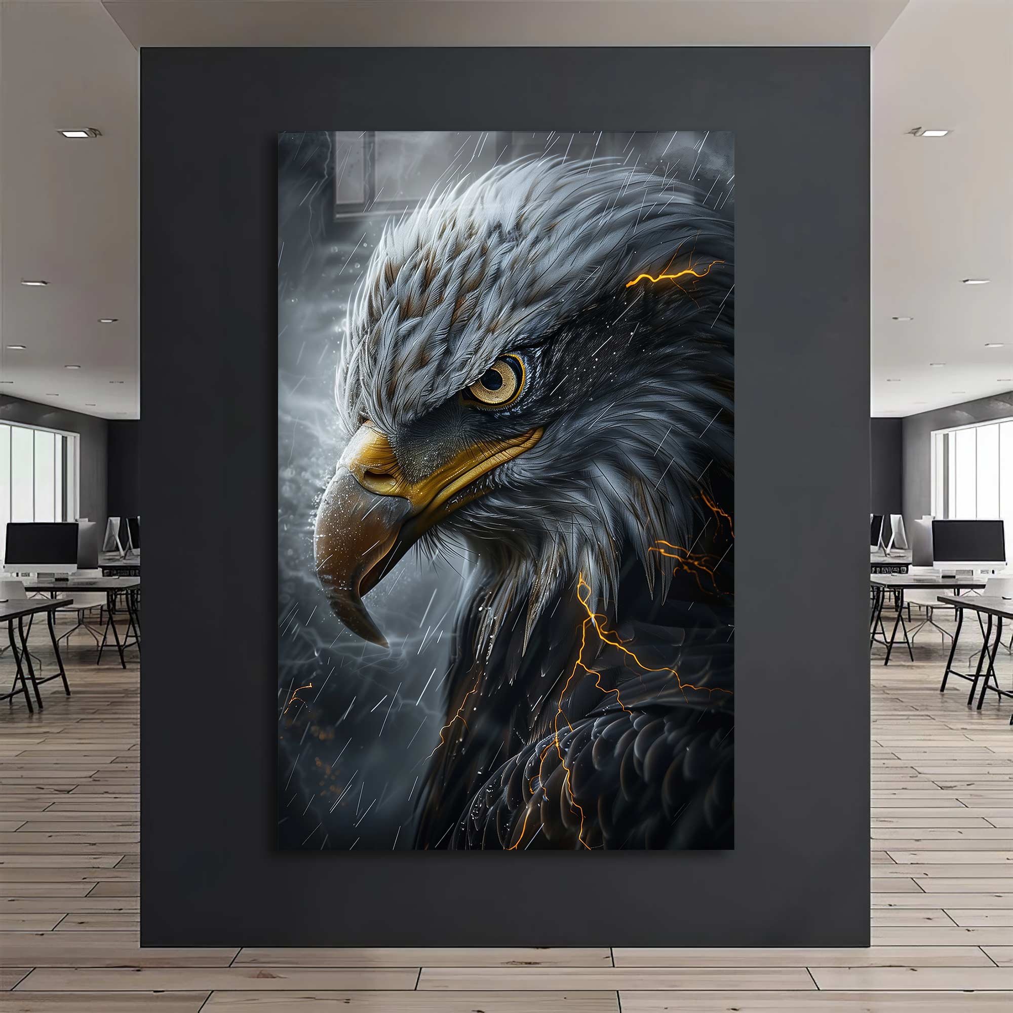 Wild Eagle Tempered Glass Wall Art - Stunning Home Decor for Living Room, Office & Bedroom - Shatterproof & Durable Glass Artwork