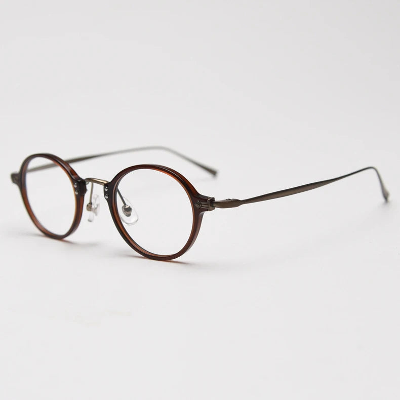 CCspace Unisex Full Rim Small Round Acetate Eyeglasses 57268 - Lightweight & Durable Frame for Reading, Computer Use & Everyday Wear