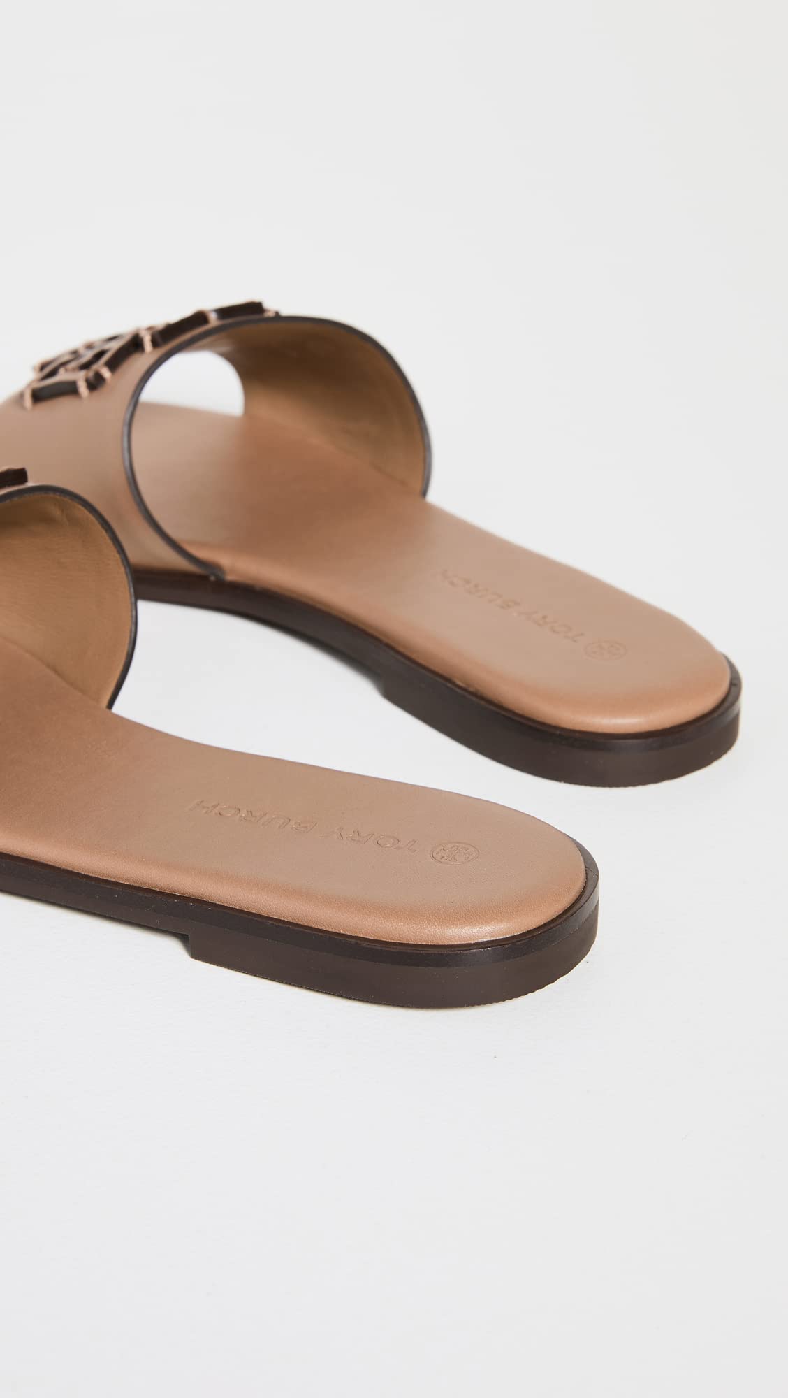 Tory Burch Women's INES Slides - Comfortable Leather Sandals for Summer, Beach & Casual Wear | Slip-On Slide Sandals with Cushioned Footbed | Fashionable & Versatile Footwear for Women