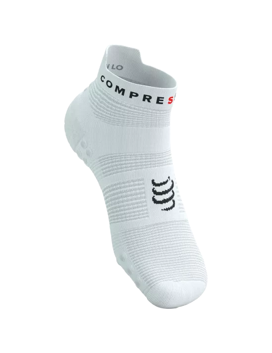 Compressport Unisex Pro Racing Socks v4.0 - Performance Running Socks for Men & Women - Breathable, Cushioned & Supportive - White/Black - Ideal for Marathon, Trail Running & High-Intensity Workouts