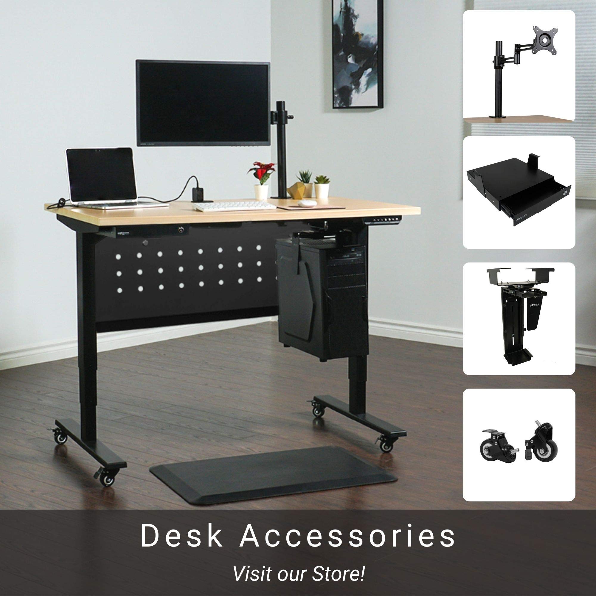Adjustable Single Monitor Stand for Standing Desk - Ergonomic Computer Screen Arm for Home & Office Workspace - Perfect for Work, Gaming & Study