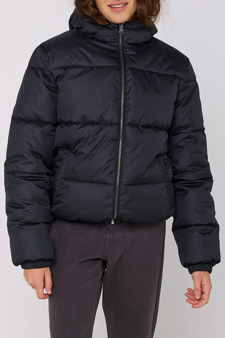 Ellis Black Eco-Friendly Puffer Jacket for Women - Lightweight Winter Coat, Water-Resistant, Warm Down Alternative - Perfect for Outdoor Activities, Travel & Cold Weather