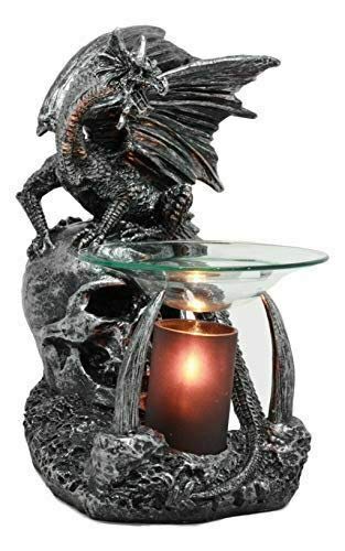 Gothic Dragon Electric Oil Warmer & Wax Melt Burner - Vintage Home Decor for Aromatherapy, Meditation, and Halloween Party Decorations