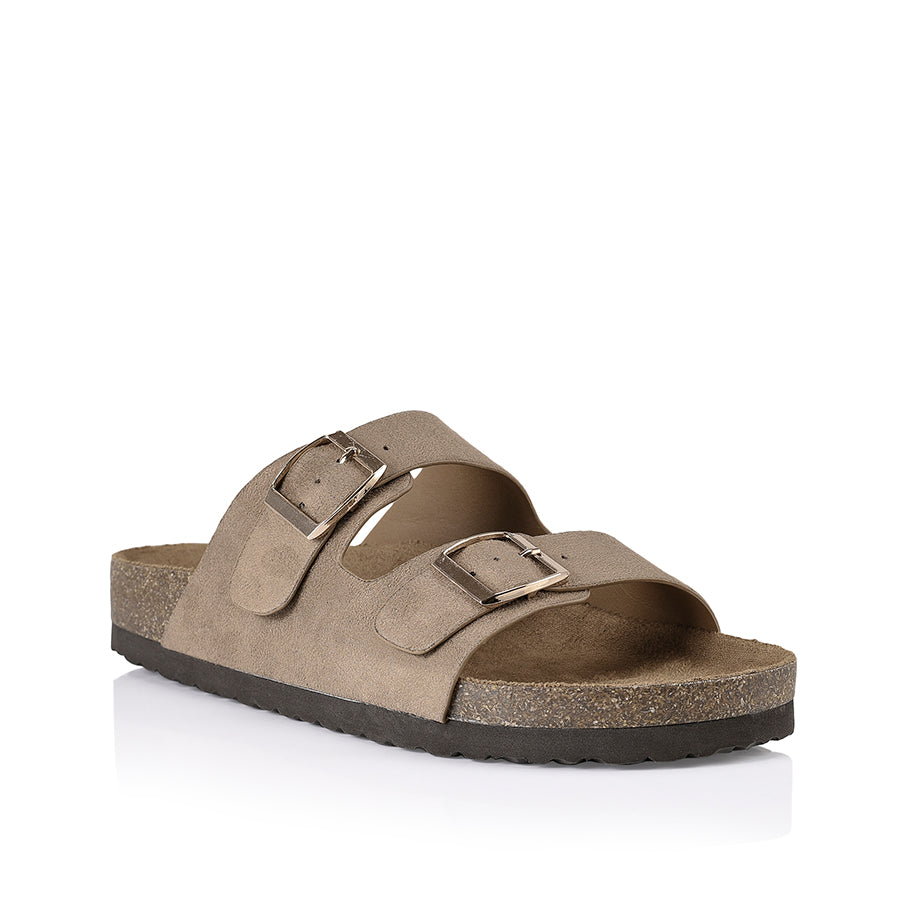Xylo Footbed Slides - Comfortable Taupe Micro Slides for Men & Women | Perfect for Home, Pool, Beach & Casual Wear