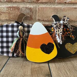 Unfinished Wood Candy Corn Shape - DIY Halloween Craft for Kids & Adults - 12