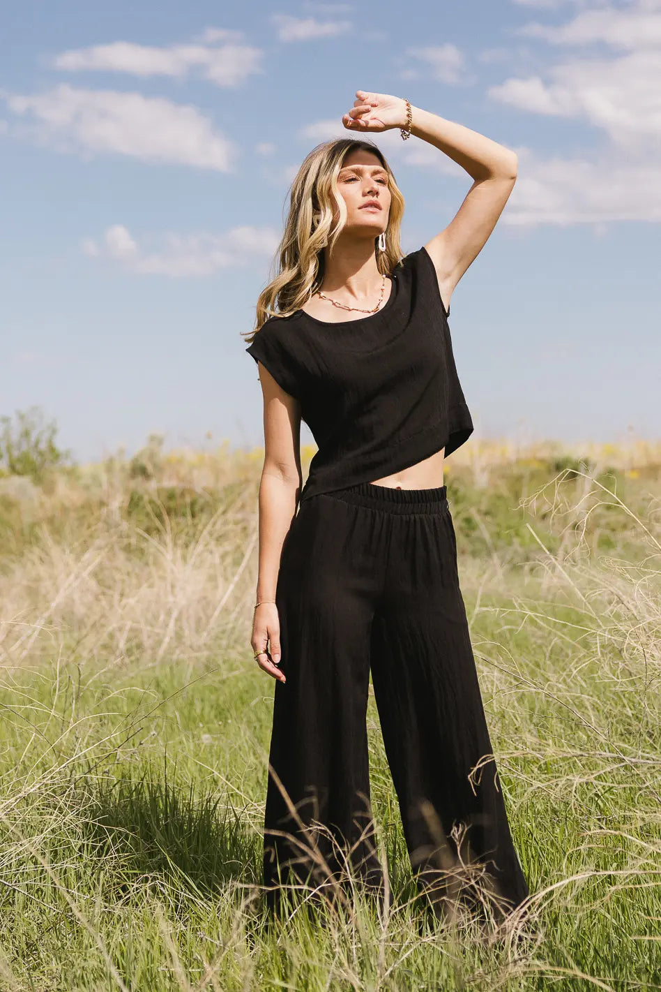 Black Maren Top for Women - Elegant & Comfortable Blouse for Casual & Office Wear | FINAL SALE