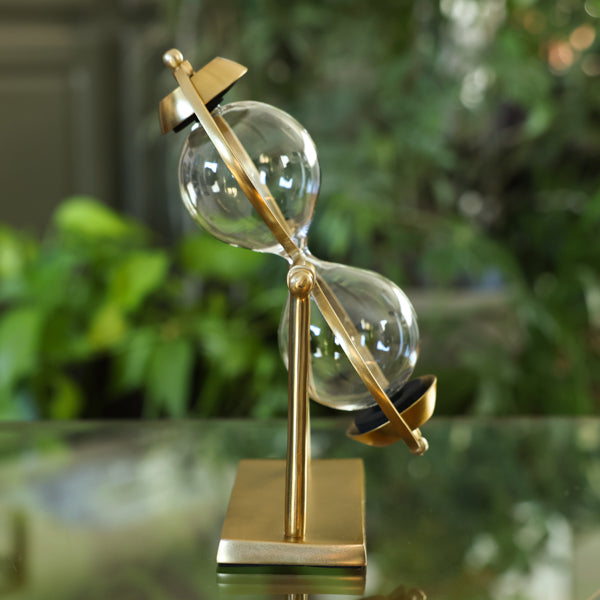 Gold Figure Eight Rotating Hourglass Kit - Decorative Sand Timer for Home Office Desk, Meditation & Stress Relief - Perfect Gift for Zen Decor