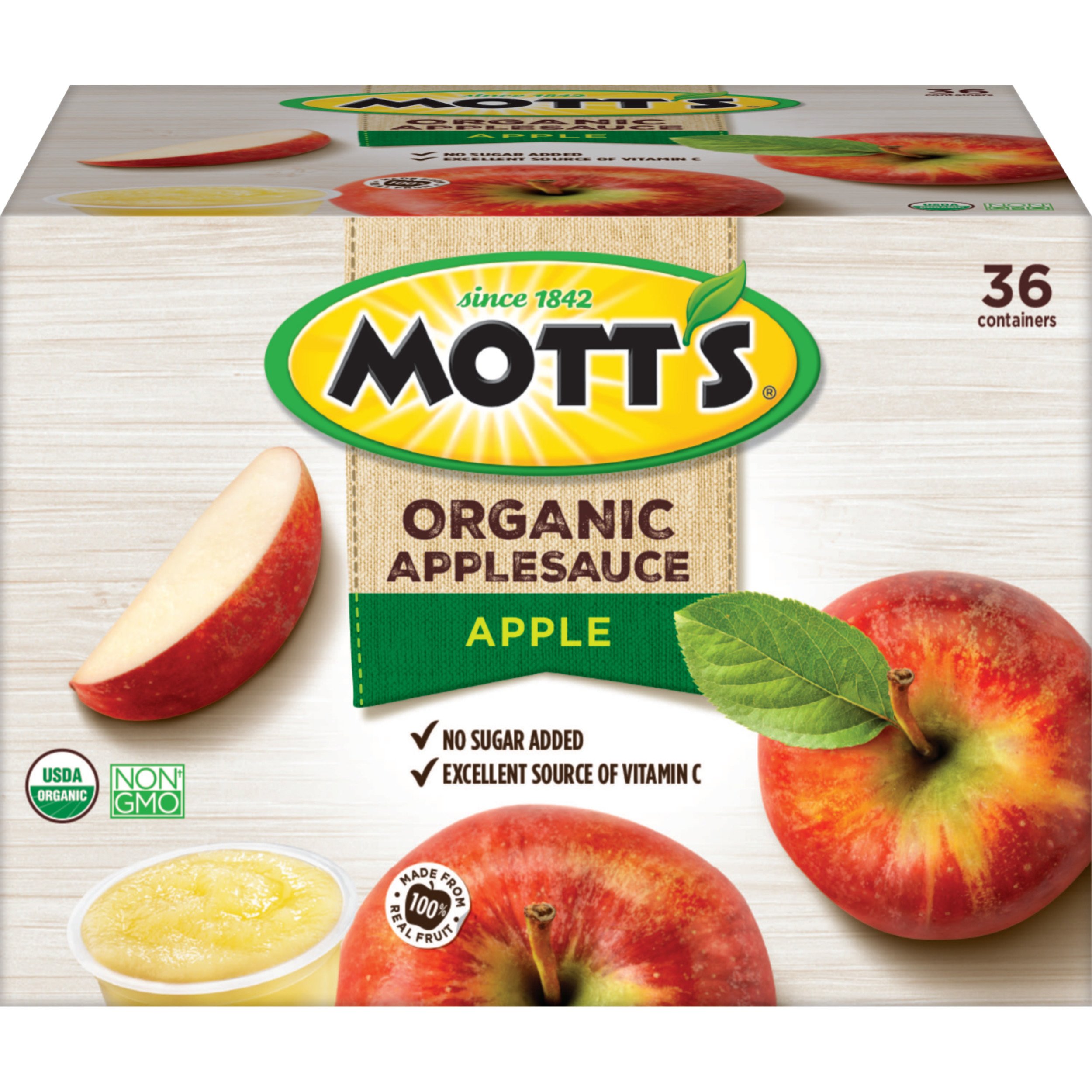 Organic Applesauce Cups by Mott's - 3.9 oz, Pack of 36 | Healthy Snack for Kids Lunchboxes, School, Travel & On-the-Go