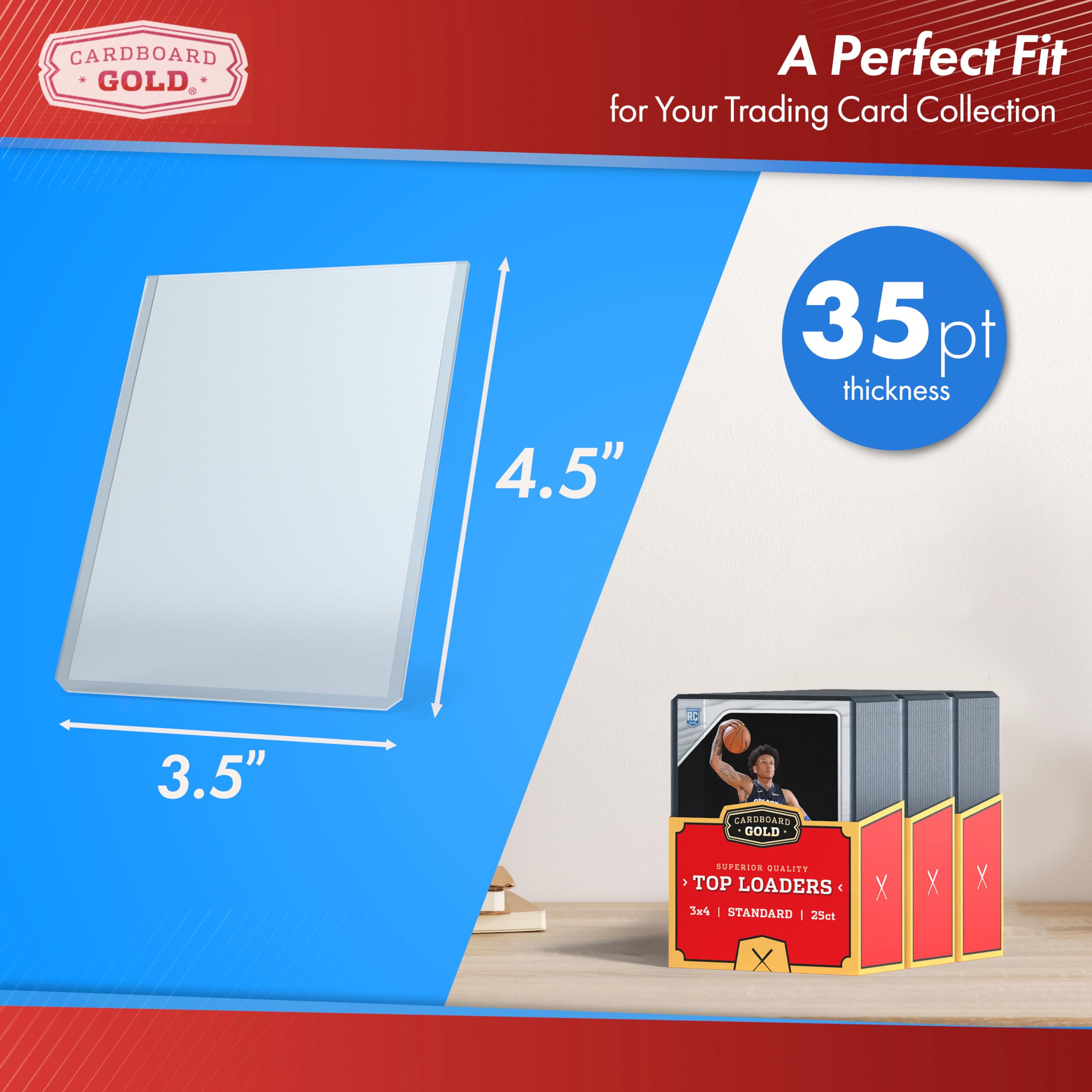 35pt Top Loaders for Trading Cards - 2000 Count Bulk Pack - 3x4 Inch Premium Clear Hard Plastic Sleeves - Perfect for Baseball, Pokemon, MTG & Sports Card Protection - Great for Collectors, Grading & Display Cases