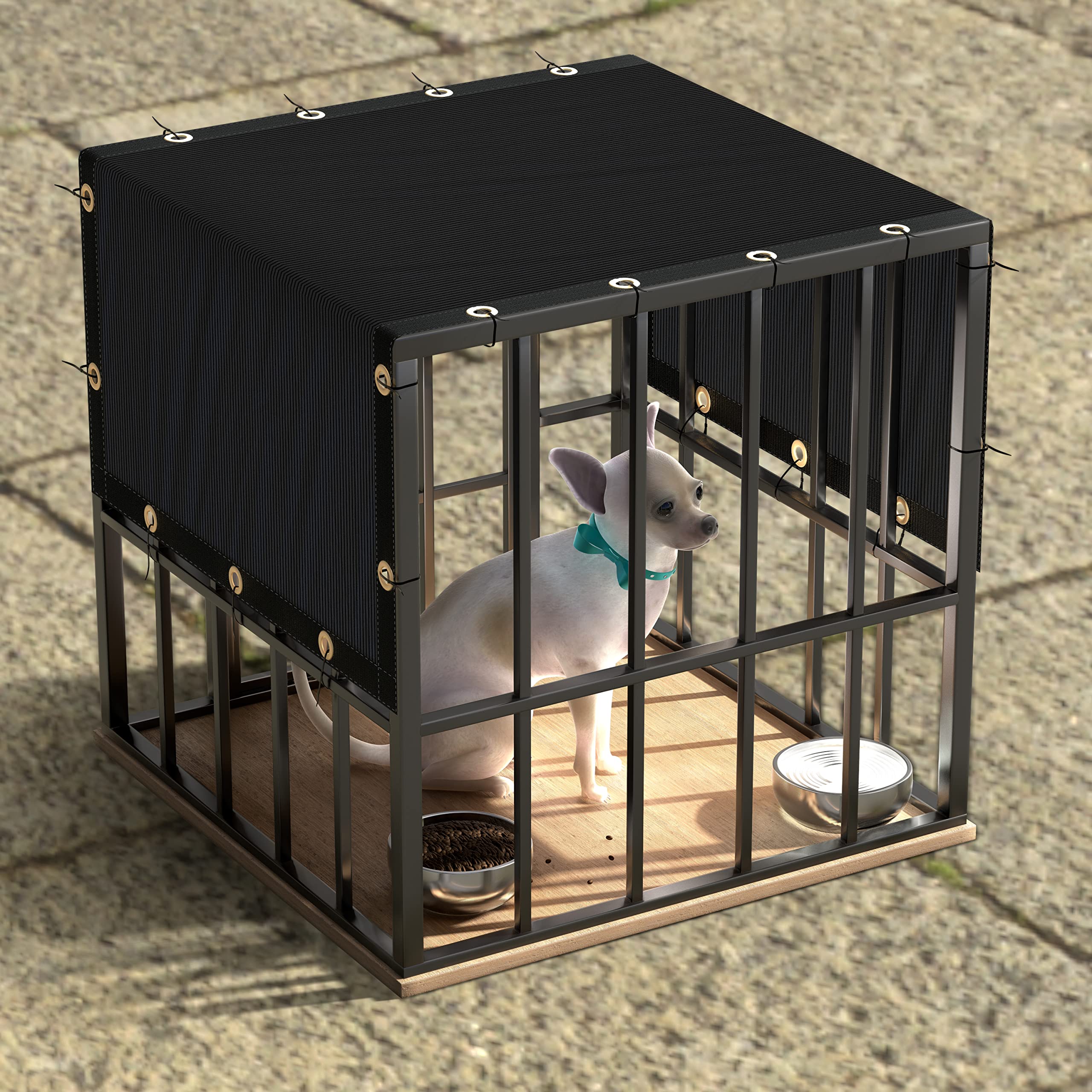 ColourTree 6' x 3' Black Shade Cloth Tarp with Grommets - 90% UV Blocking, Heavy-Duty Mesh Fabric for Sun Protection | Perfect for Dog Kennels, Garden Plant Covers, Patio Shades, Chicken Coops & Pet Playpen Roofs | Custom Sizes Available for Outdoor & Home Use