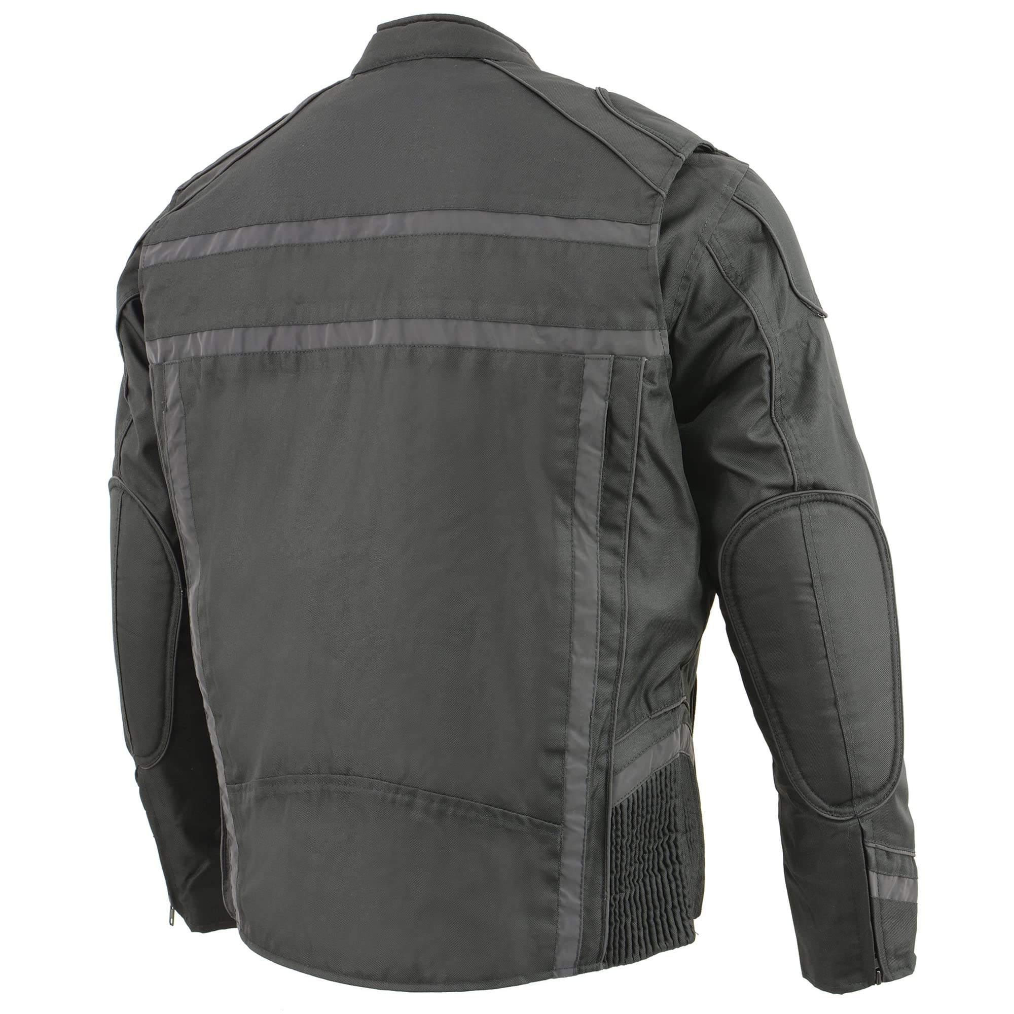 Milwaukee Leather Men's High Visibility Reflective Vented Motorcycle Jacket - MPM1740 - Breathable Textile Riding Gear for Safety & Comfort on Night Rides