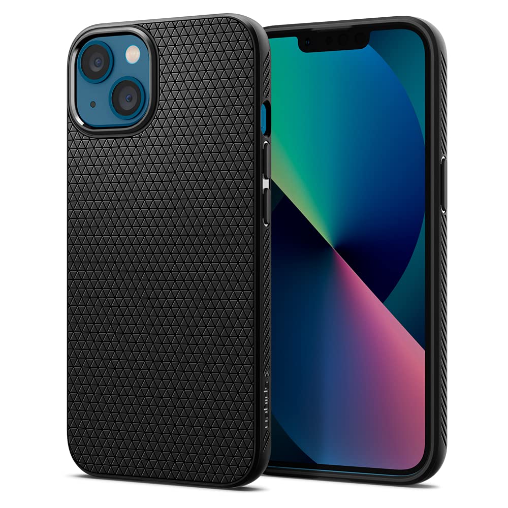 Spigen Liquid Air Armor Case for iPhone 13 (2021) - Slim Protective Cover with Air Cushion Technology | Matte Black | Perfect for Everyday Use & Drop Protection