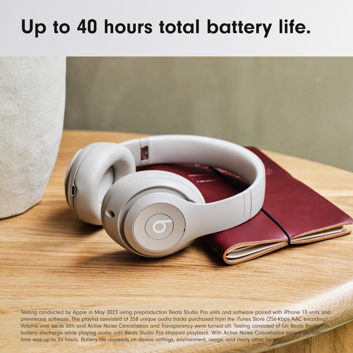 Beats Studio Pro Wireless Bluetooth Noise Cancelling Headphones with Personalized Spatial Audio | USB-C Lossless Sound | 40-Hour Battery | Compatible with Apple & Android (Sandstone) - Perfect for Travel, Workouts & Home Entertainment