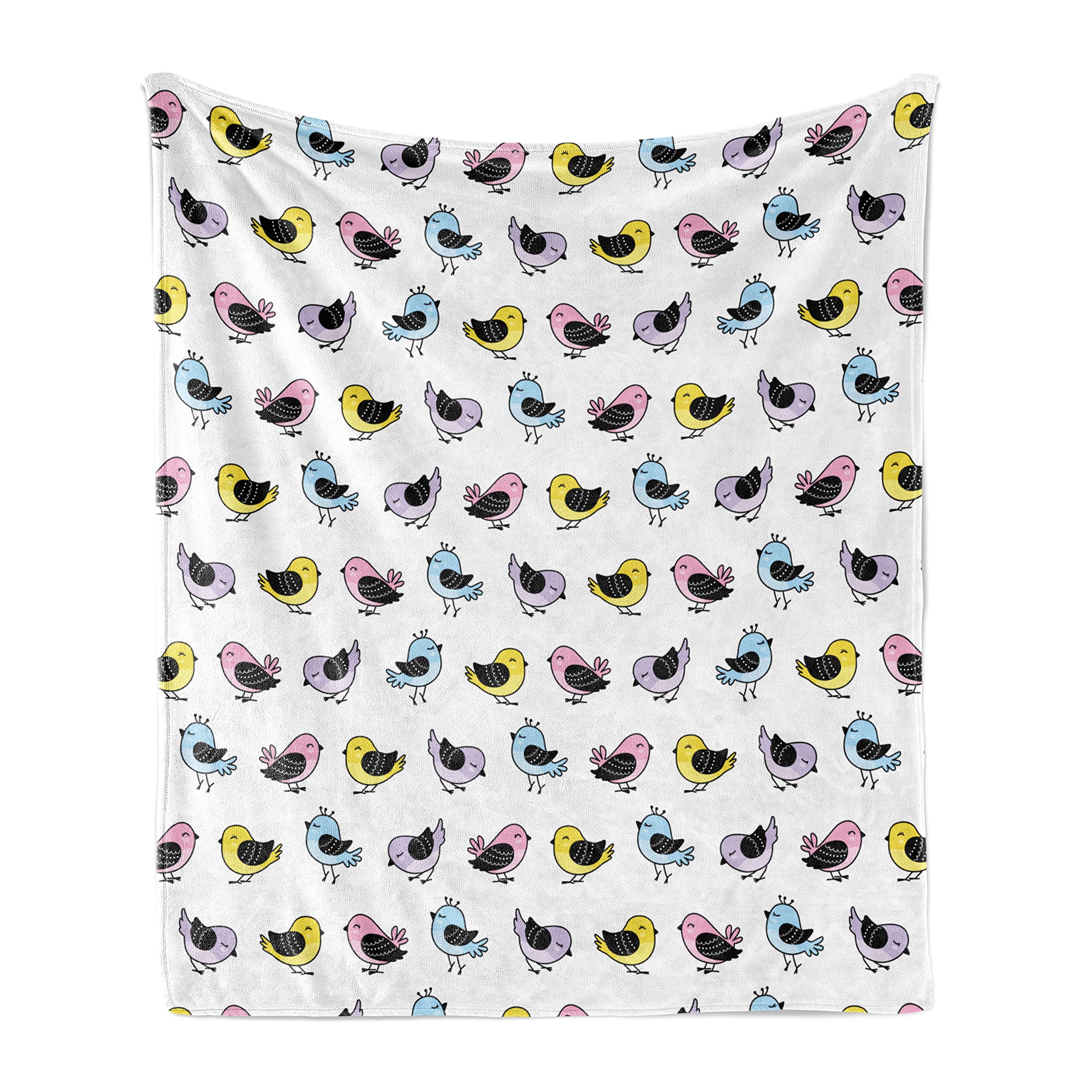 Ambesonne Purple and Yellow Flannel Fleece Throw Blanket 50