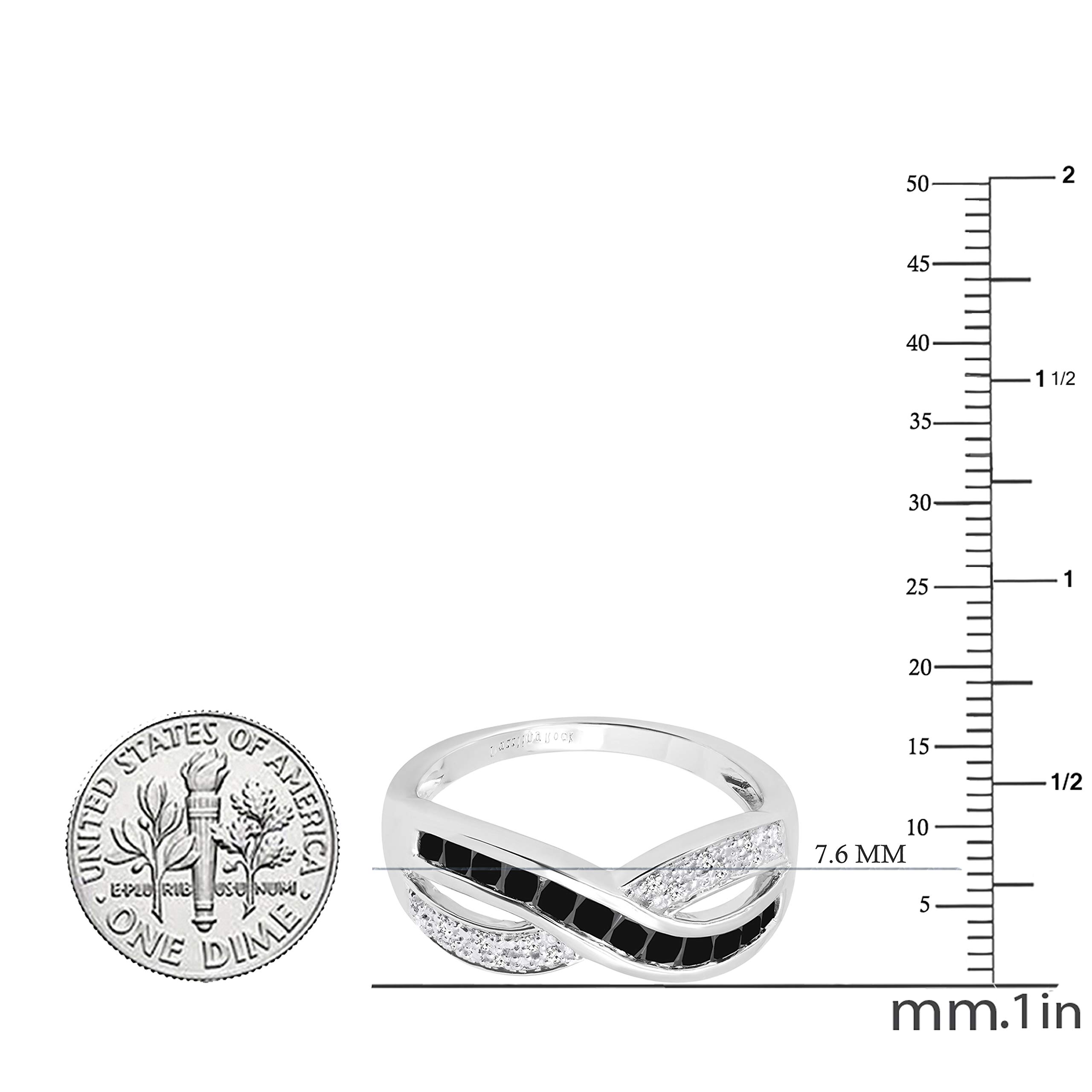 Dazzlingrock Princess Cut Gemstone & Round White Diamond Wedding Band for Women - 14K Solid White Gold Anniversary Ring | Perfect for Bridal, Engagement, and Special Occasions