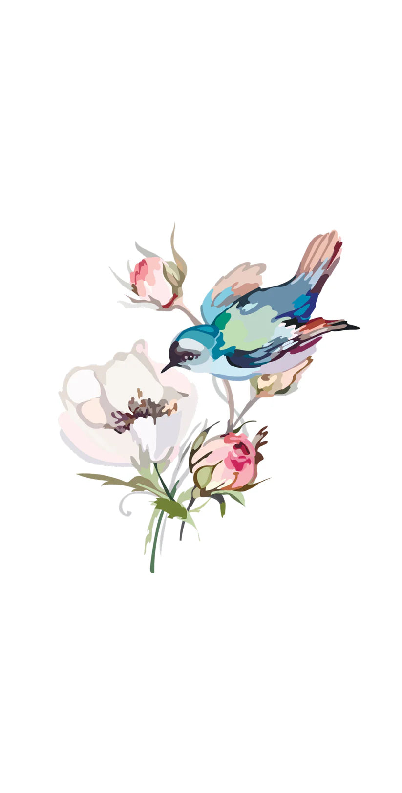 Floral Printed Bird Design Guest Towels - Soft & Absorbent Bathroom Hand Towels for Home Decor, Parties & Gifts