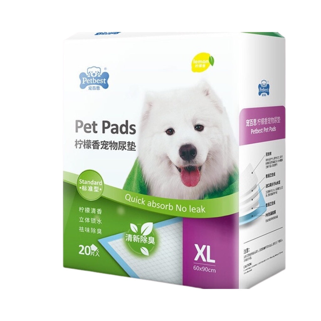 **PETBEST Lemon & Charcoal Ultra Absorbent Leak-Proof Pee Pads for Dogs & Puppies – S/M/L/XL – Ideal for Training, Crate Lining & Indoor/Outdoor Use**
