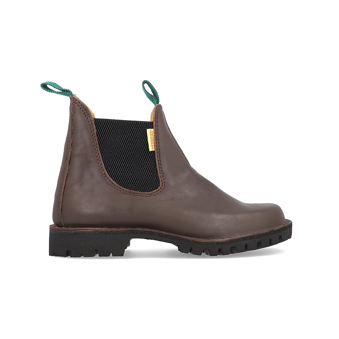 Jim Green Men's Stockman Slip-On Boots - Water Resistant Full Grain Leather Work & Dress Boots for Outdoor, Casual & Office Wear