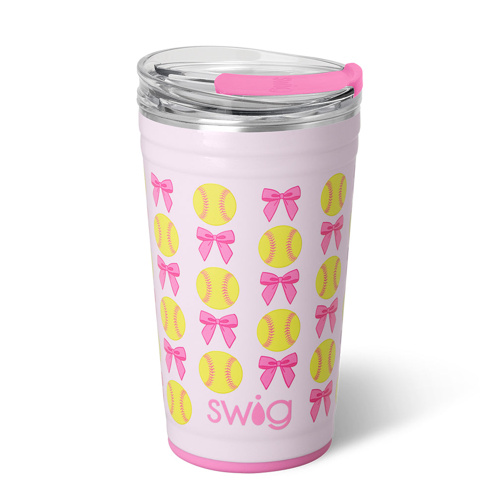 24oz Pitch Hit Run Party Cups - Durable Plastic Drinking Cups for Baseball Games, BBQs, and Outdoor Parties