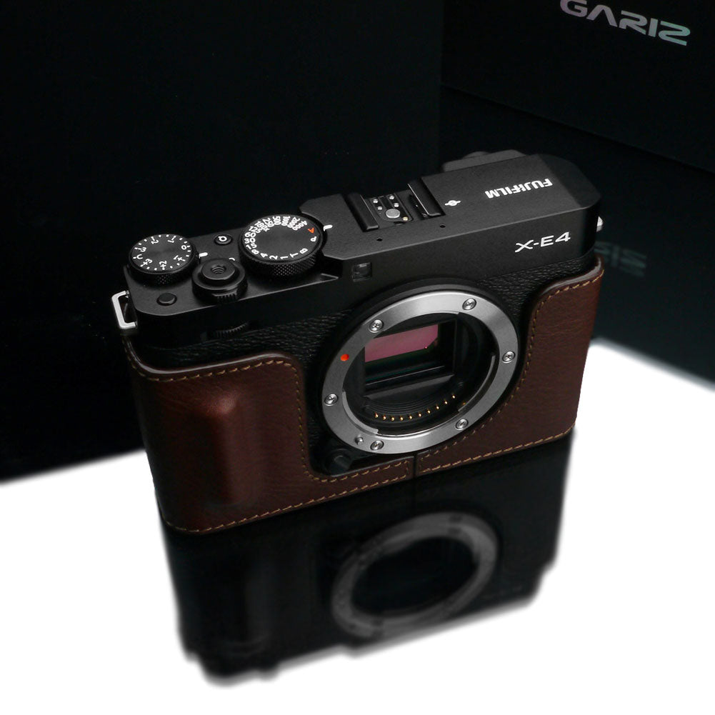 Premium Brown Leather Camera Half Case HG XE4BR for Fujifilm XE4/X-E4 - Durable Protection & Stylish Design for Travel & Street Photography