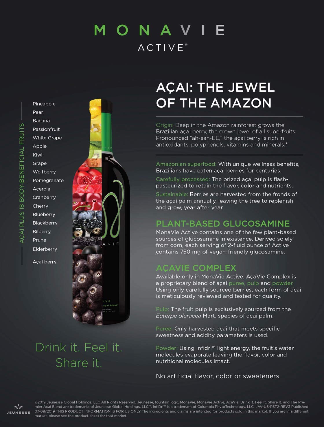 Monavie Active Antioxidant Juice - 1 Case (4 Bottles, 25.3oz Each) | Premium Acai Berry Blend for Energy & Immunity | Perfect for Workouts, Recovery & Daily Wellness