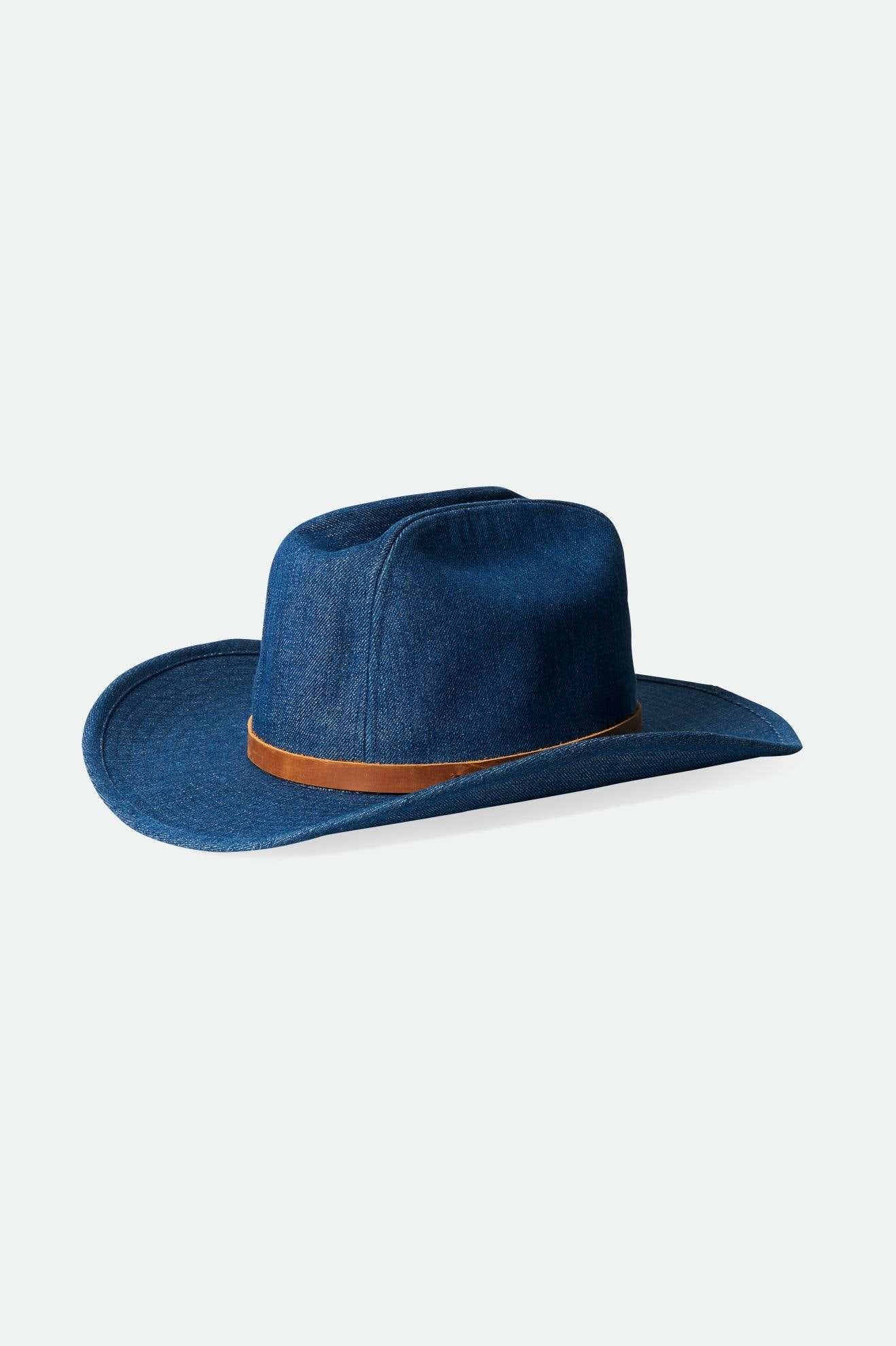Vintage 70's Cowboy Hat for Men & Women - Distressed Denim Western Style - Perfect for Country Music Festivals, Rodeos & Western Fashion Outfits
