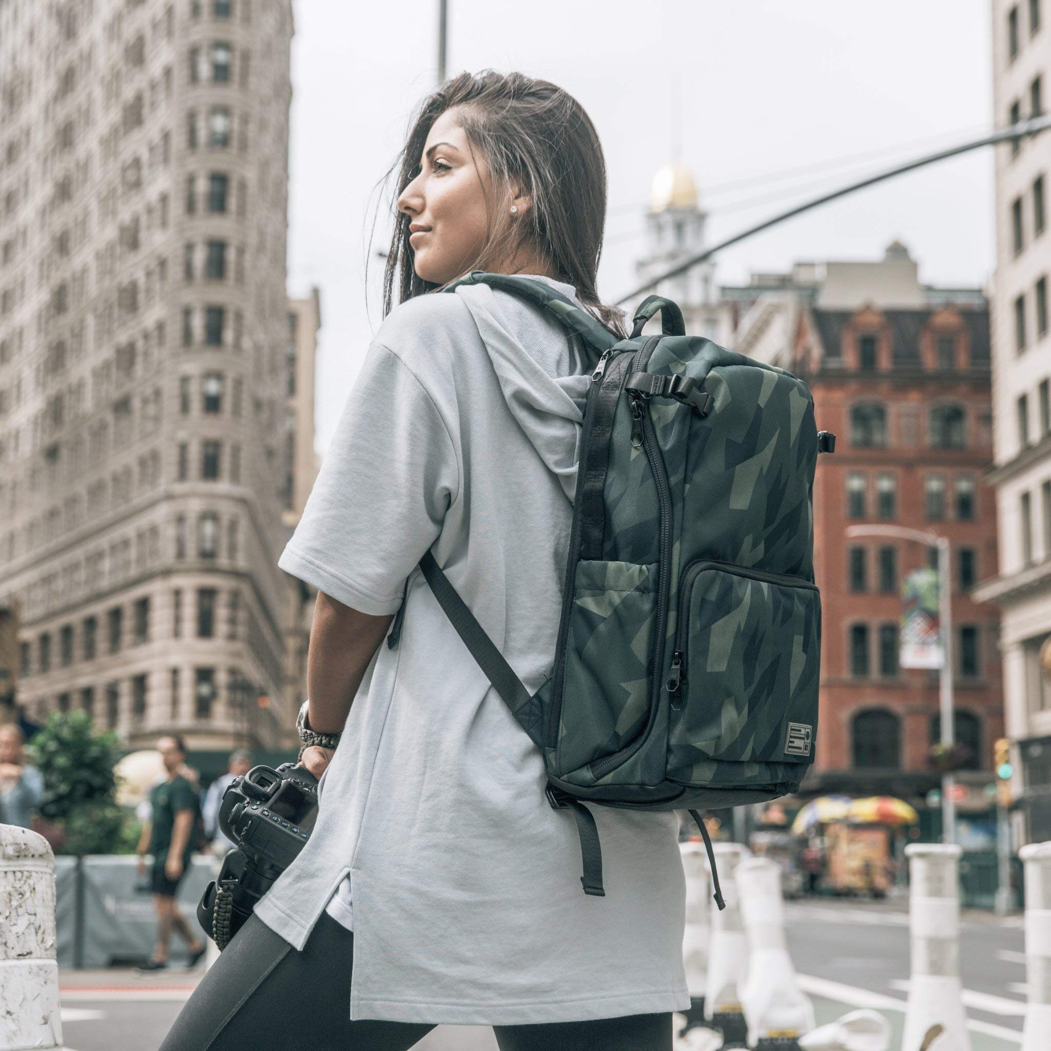 HEX Ranger Clamshell DSLR Camera Backpack - Waterproof Camouflage Design for Outdoor Photography & Travel - Perfect for Hiking, Camping, and Adventure Shoots