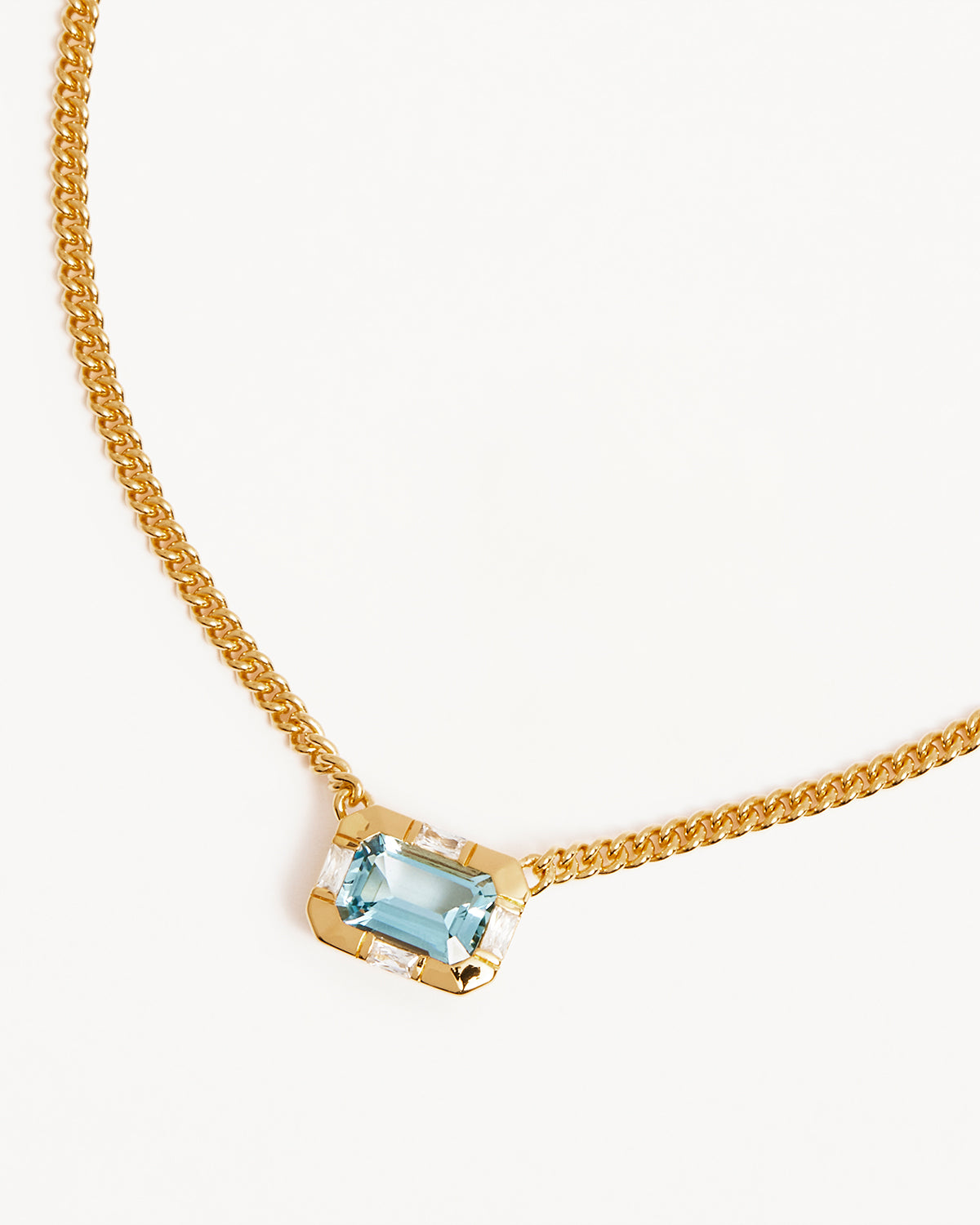 18K Gold Vermeil Calm Your Soul Topaz Curb Choker Necklace - Elegant Layering Piece for Women, Perfect for Everyday Wear & Special Occasions