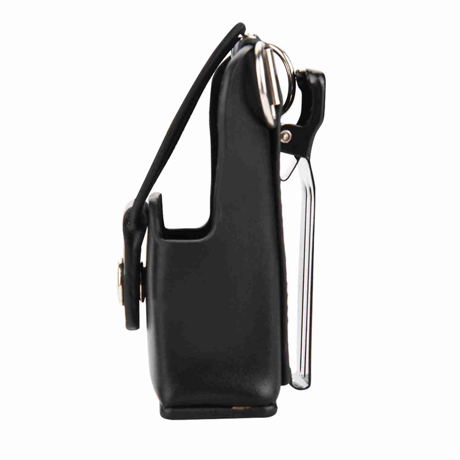 Leather Radio Holder for Motorola GP328plus GP338plug GP344 GP388 - Durable Talkie Cover Case with Back Clip & Lanyard - Perfect for Construction, Security & Outdoor Work