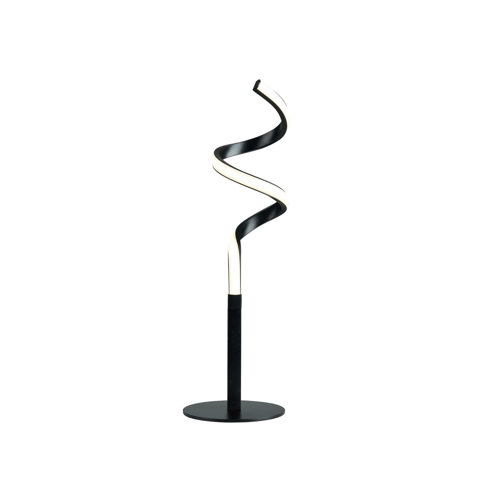 Allison LED Modern Spiral Table Lamp - Elegant Black Nightstand Light for Bedroom, Living Room & Office Decor