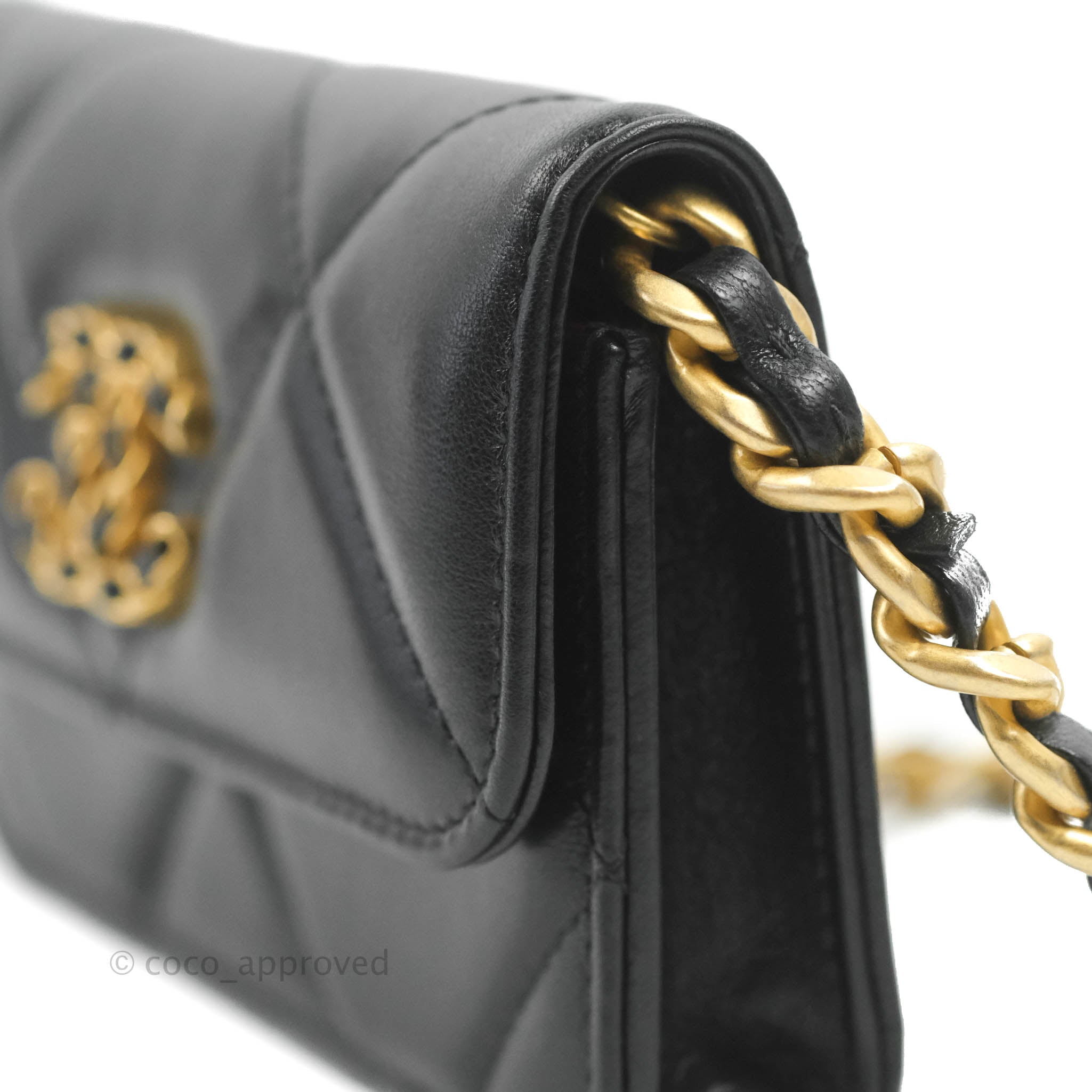 Chanel 19 Mini Clutch with Chain - Black Lambskin Leather Crossbody Bag with Mixed Hardware for Women | Perfect for Evening Parties, Date Nights & Special Occasions