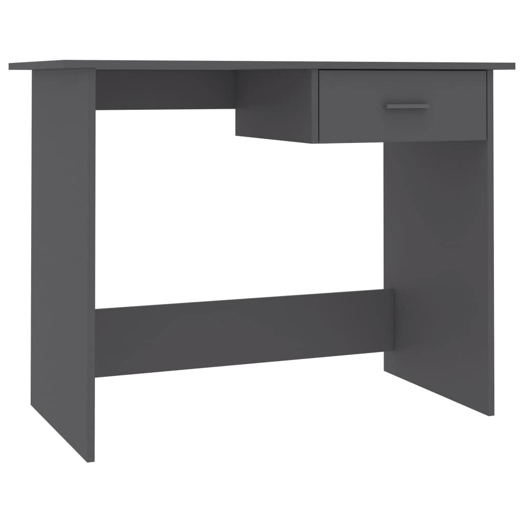 Compact Gray Chipboard Home Office Desk with Drawer - Modern Computer Desk, Writing Table & Space-Saving Corner Desk (39.4