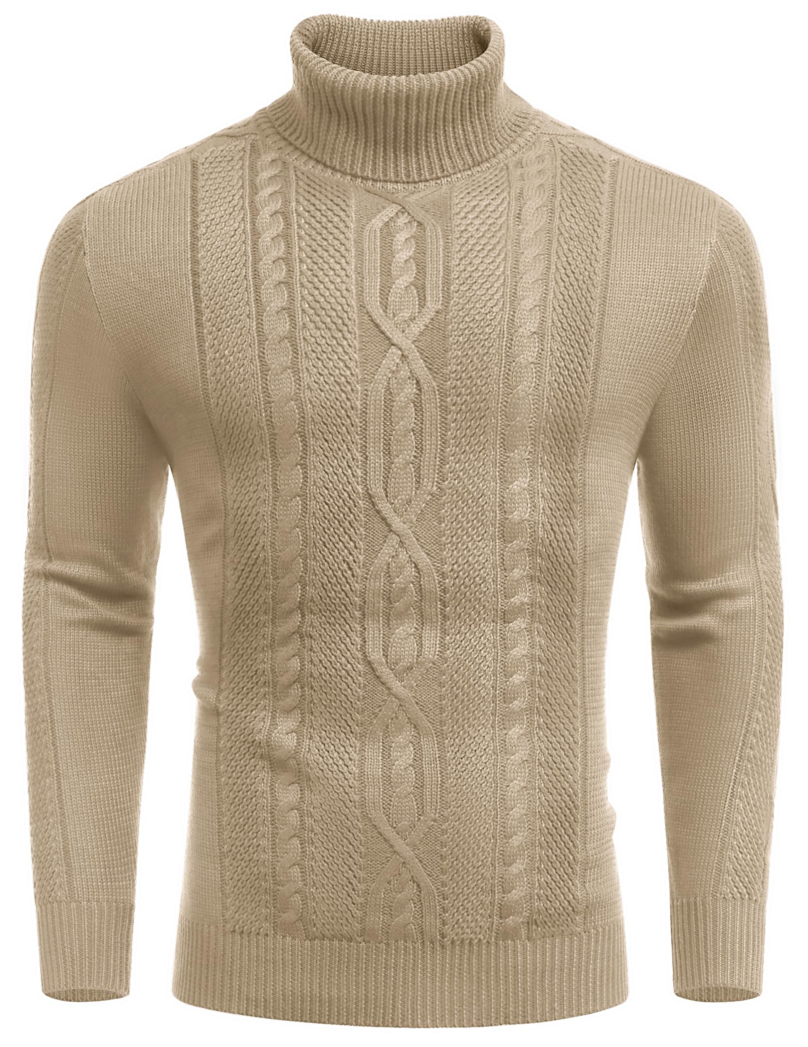 COOFANDY Men's Slim Fit Turtleneck Sweater - Warm Twisted Knit Pullover for Casual Wear | Winter Fashion, Office Outfit & Date Night Look