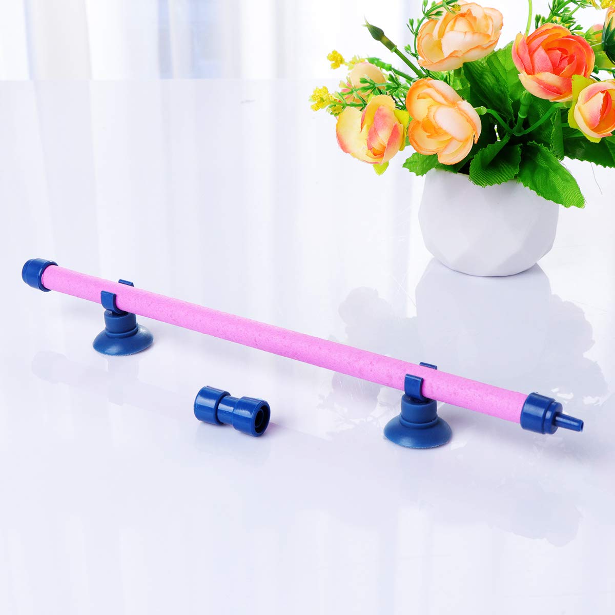 POPETPOP 10-Pack Pink Air Stone Bubble Bar for Aquarium - Wall-Mounted Fish Tank Airstone with Bubble Wand - Enhances Oxygenation for Freshwater & Saltwater Tanks - Perfect for Home, Office, or Pet Store Aquariums