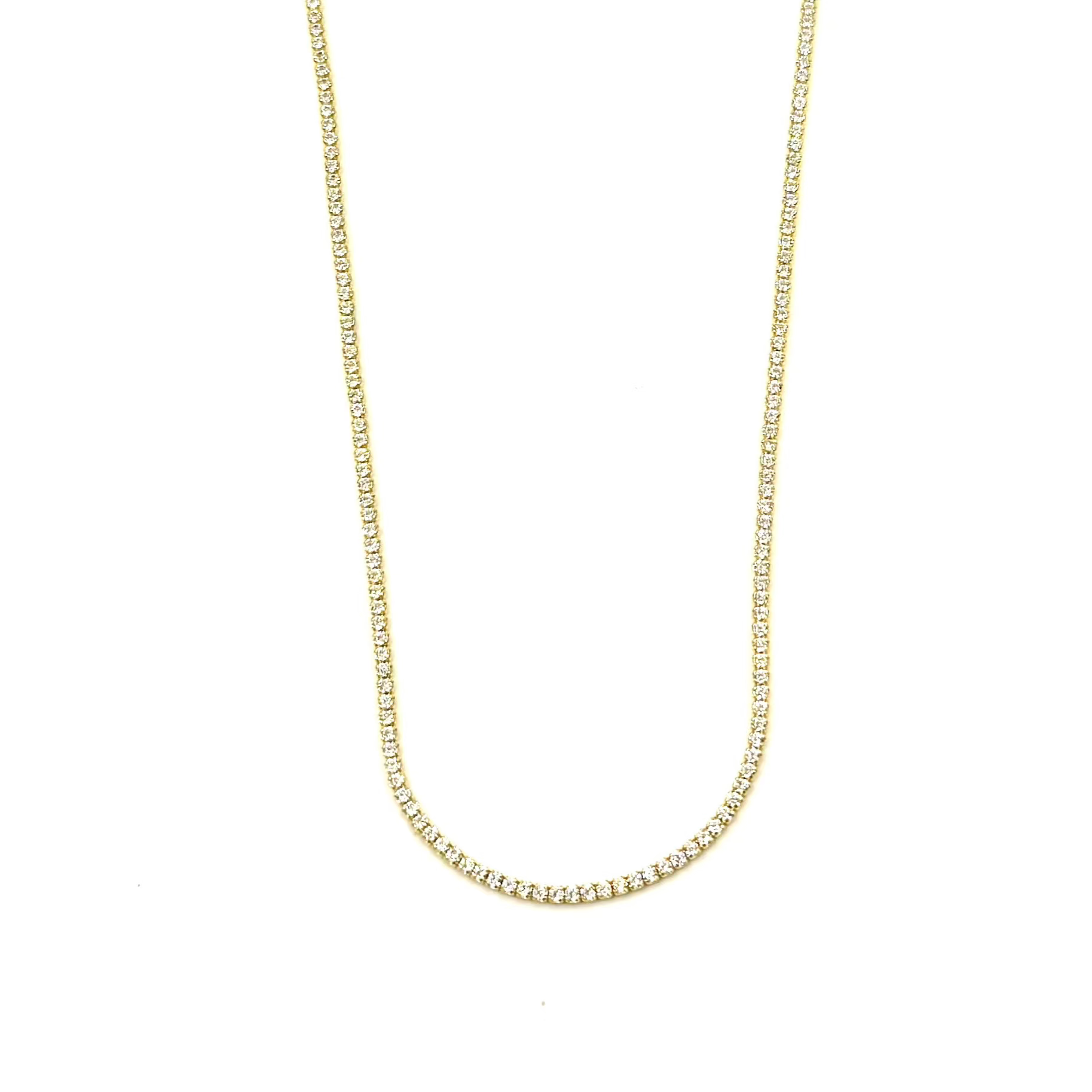Ashley Gold Sterling Silver Gold Plated Eternity Necklace - Elegant Layered Necklace for Women, Perfect for Anniversary, Wedding & Valentine's Day Gifts