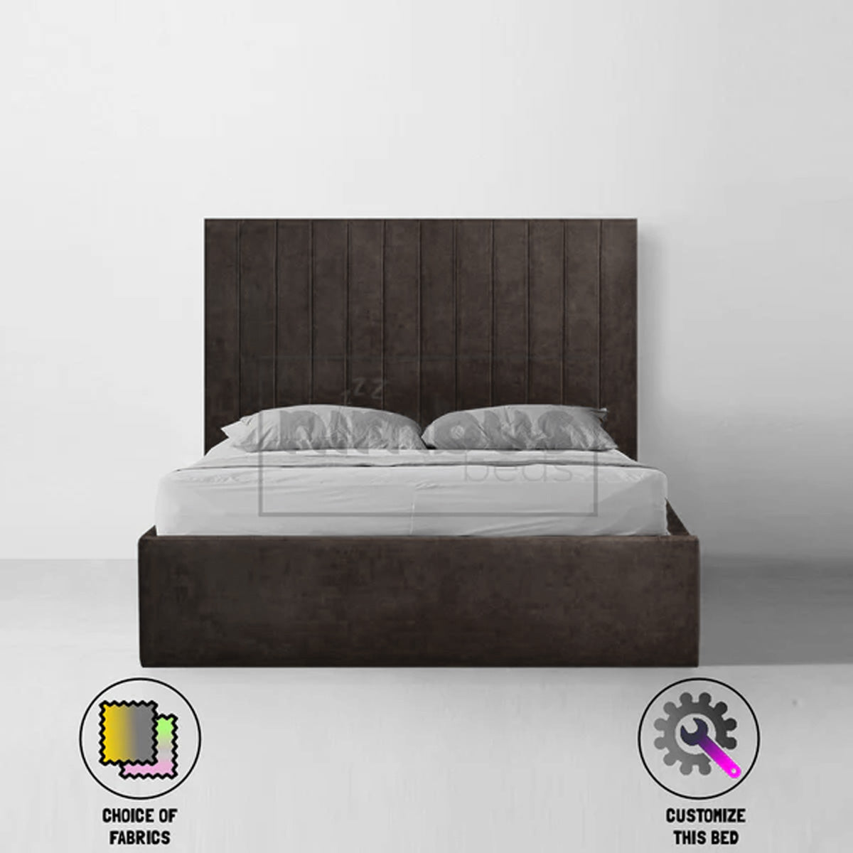 Sturdy Metal Vertical Bed Frame with Headboard - Queen Size Platform Bed for Small Spaces, Modern Bedroom Furniture - Perfect for Apartments, Dorms & Guest Rooms