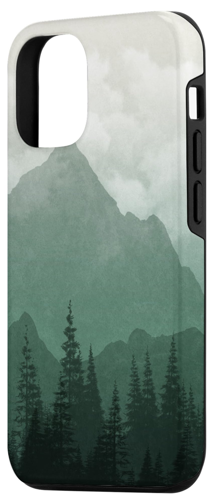 iPhone 12/12 Pro Case - Pines Forest Mountains Minimalist Design, Nature Inspired Boho Chic Phone Cover for Women & Men | Perfect for Outdoor Adventures, Travel & Daily Use