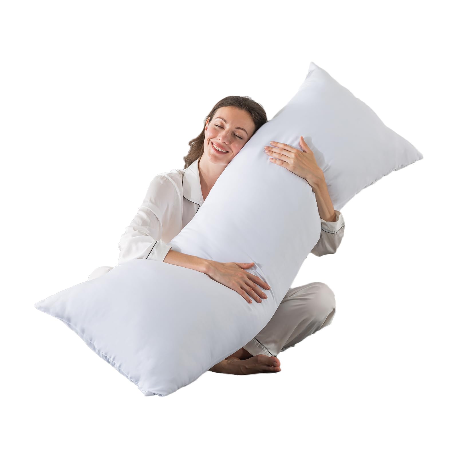 BedTreat Full Body Pillow for Adults - Soft & Fluffy Long Body Pillow Insert (20x54 Inches) - Breathable Side Sleeper Pillow - White | Perfect for Back Pain Relief, Pregnancy Support & Comfortable Sleep