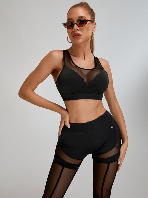 ZASUWA Women's Sexy Mesh High-Waisted Leggings for Workout, Yoga & Night Out - Tummy Control & Hip Lift Design