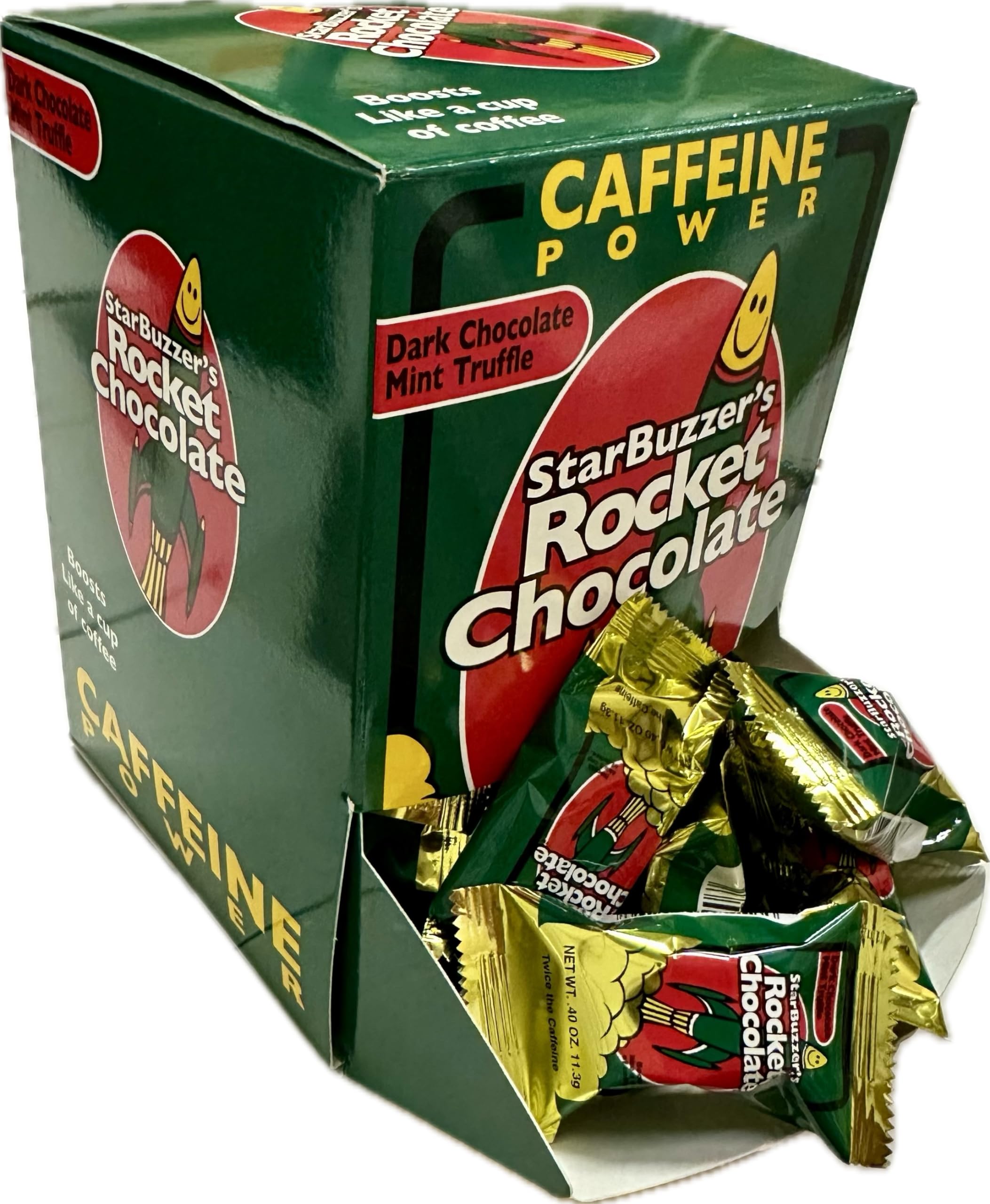 Dark Chocolate Mint Caffeinated Truffles - Energy Boosting Chocolate Bites (50 Count) - Perfect for Office Snacks, Study Sessions & Late Night Work