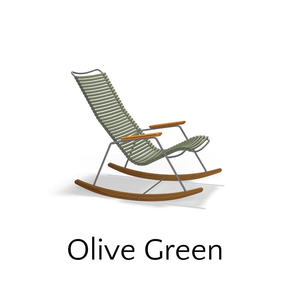 CLICK Outdoor Rocking Chair - Patio, Garden & Porch Relaxation - Comfortable All-Weather Wicker Rocking Chair for Backyard, Poolside & Deck Use