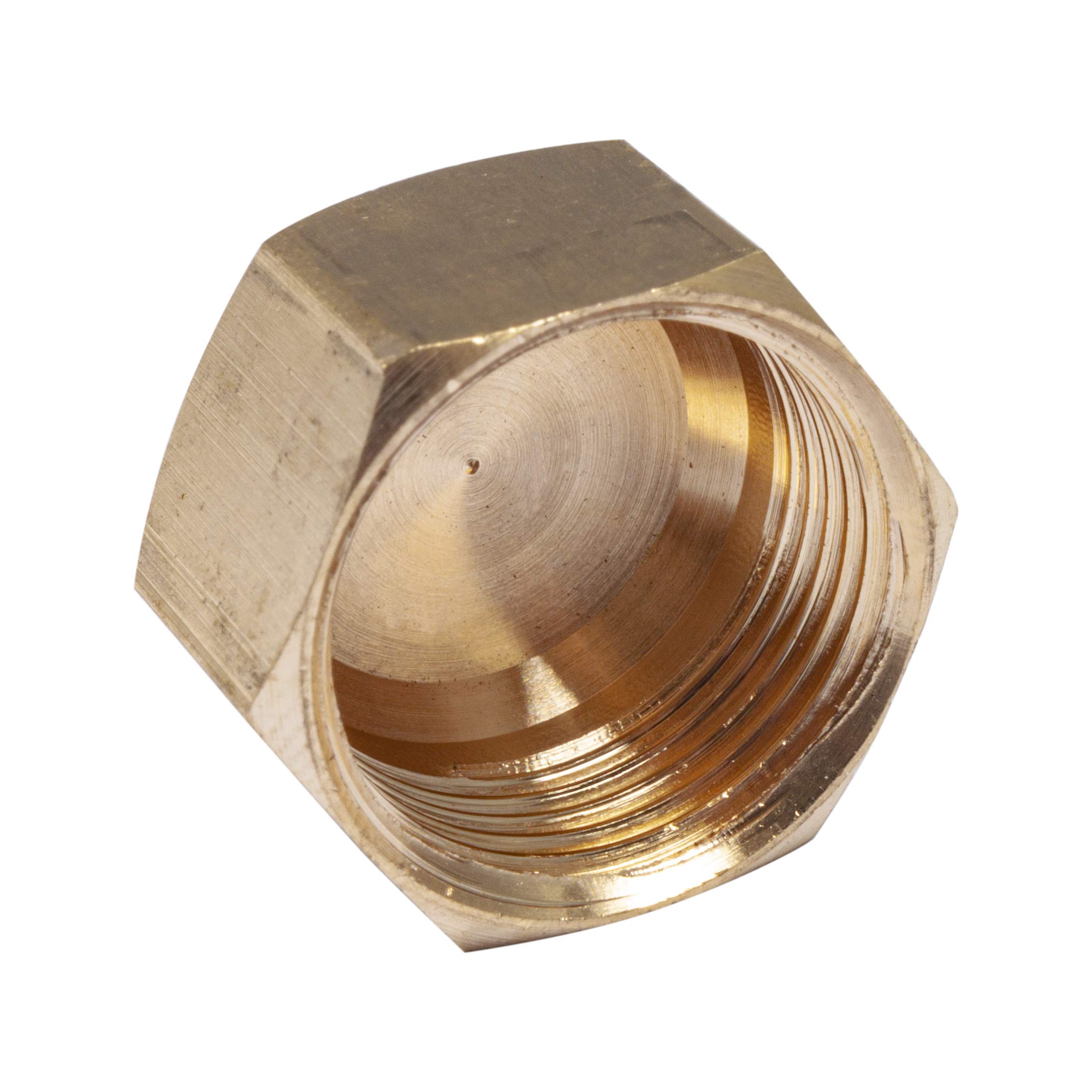 LTWFITTING 5/8-Inch Brass Compression Cap Stop Valve Cap - High-Quality Brass Compression Fitting (Pack of 500) - Perfect for Plumbing, HVAC, and Water Supply Systems